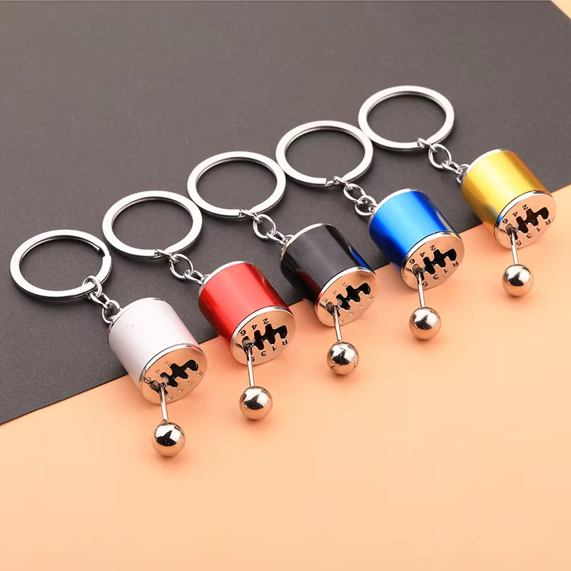 1PCS Car Modification Pendant Six Gear Shift Keychain Car Pendant Shifter Metal Keychain Charms