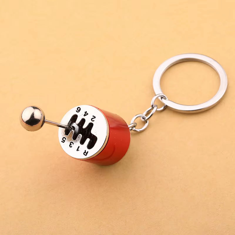 1PCS Car Modification Pendant Six Gear Shift Keychain Car Pendant Shifter Metal Keychain Charms