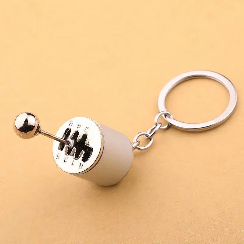 1PCS Car Modification Pendant Six Gear Shift Keychain Car Pendant Shifter Metal Keychain Charms